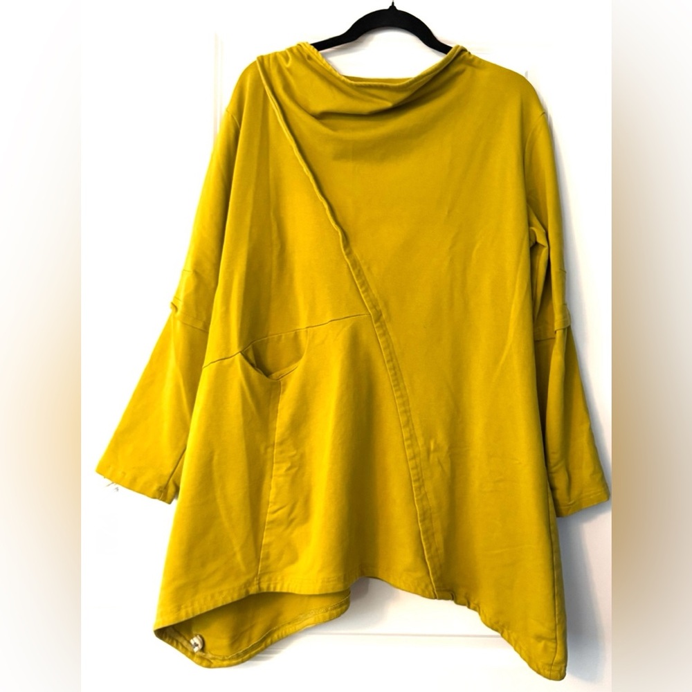 Mustard Yellow oversized Asymmetrical Women's Top